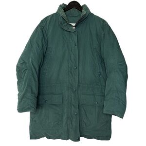 Vintage LL Bean Goose Down Puffer Parka Winter Coat Jacket Womens Medium Green